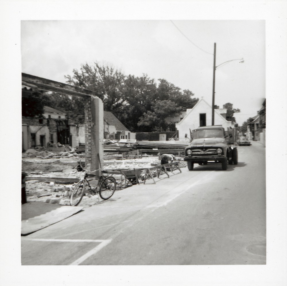 Starting construction on the Ortega House on the former Roger Edmunds Property, looking North, 1967