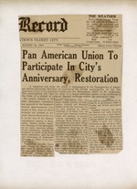 [1963] Pan American Union To Participate In City's Anniversary, Restoration