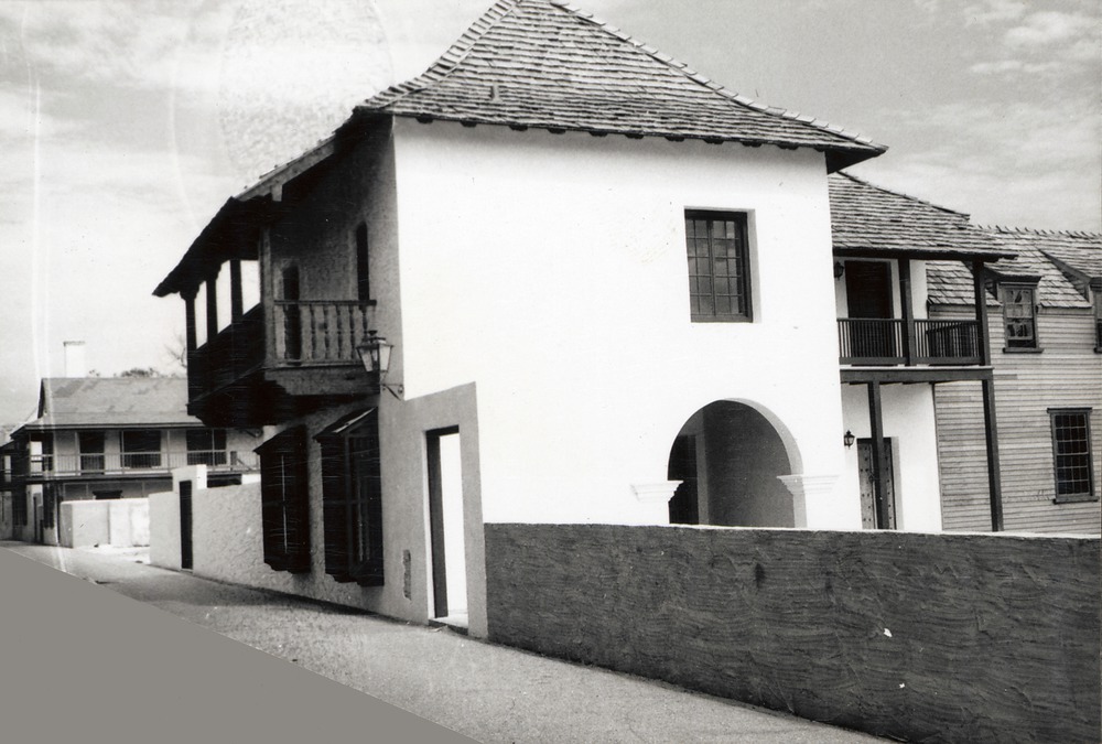 Front portion of the Marin-Hassett House from St. George Street, looking Northeast