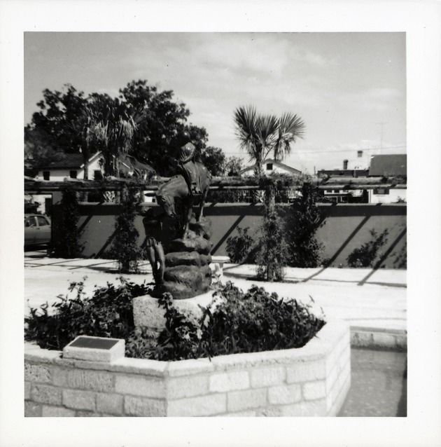 Statue of Queen Isabella in the Hispanic Garden, looking East, 1967