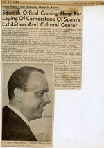 [1964] Spanish Official Coming Here For Laying Of Cornerstone Of Spain's Exhibition And Cultural Center