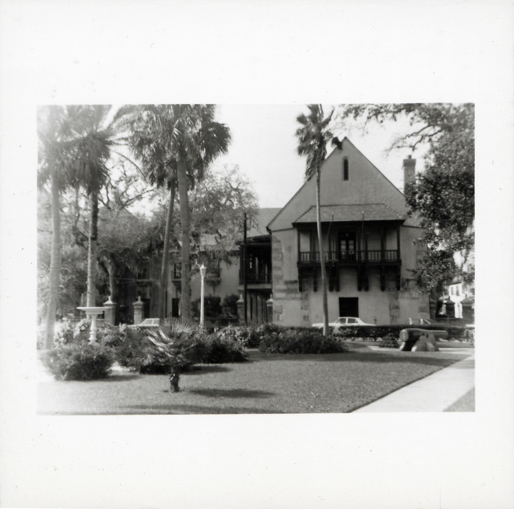 Government House from the Plaza del la Constitucion, black and white image, looking West, 1967