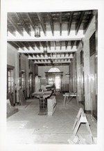 [1967] East wing of the lobby on the first floor of Government House during rennovation, looking South, 1967
