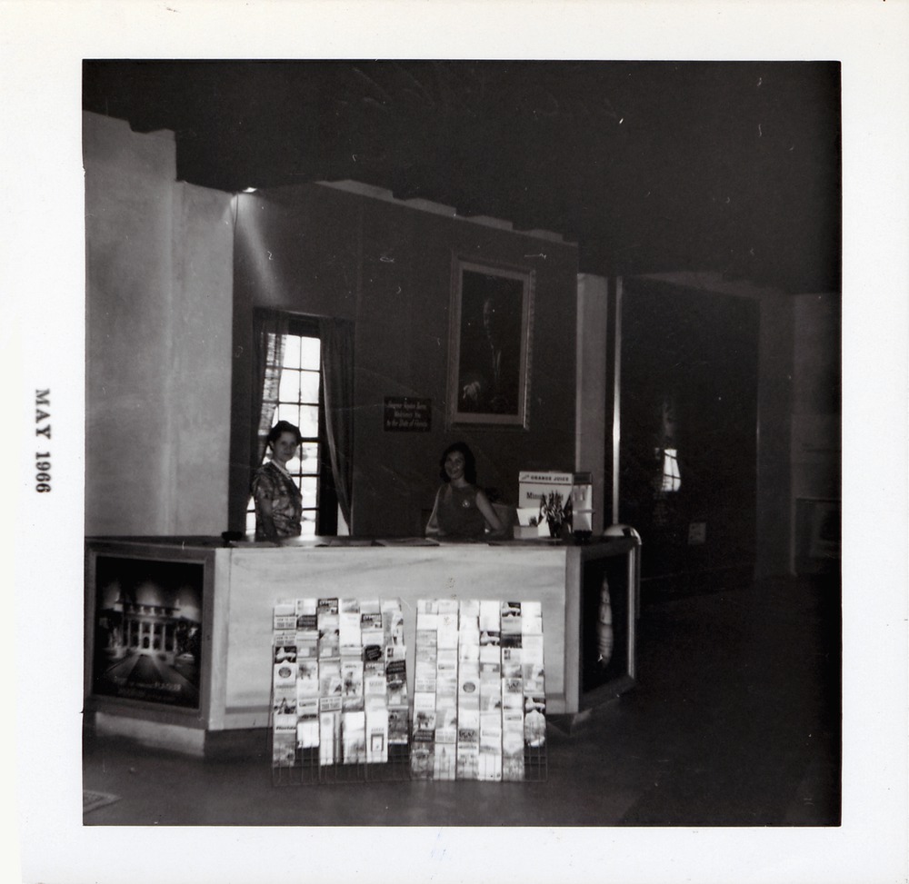 Welcome desk in the Wakeman House when it served as the Florida State Center, 1966