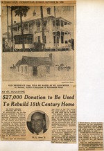 $27,000 Donation to Be Used To Rebuild 18th Century Home