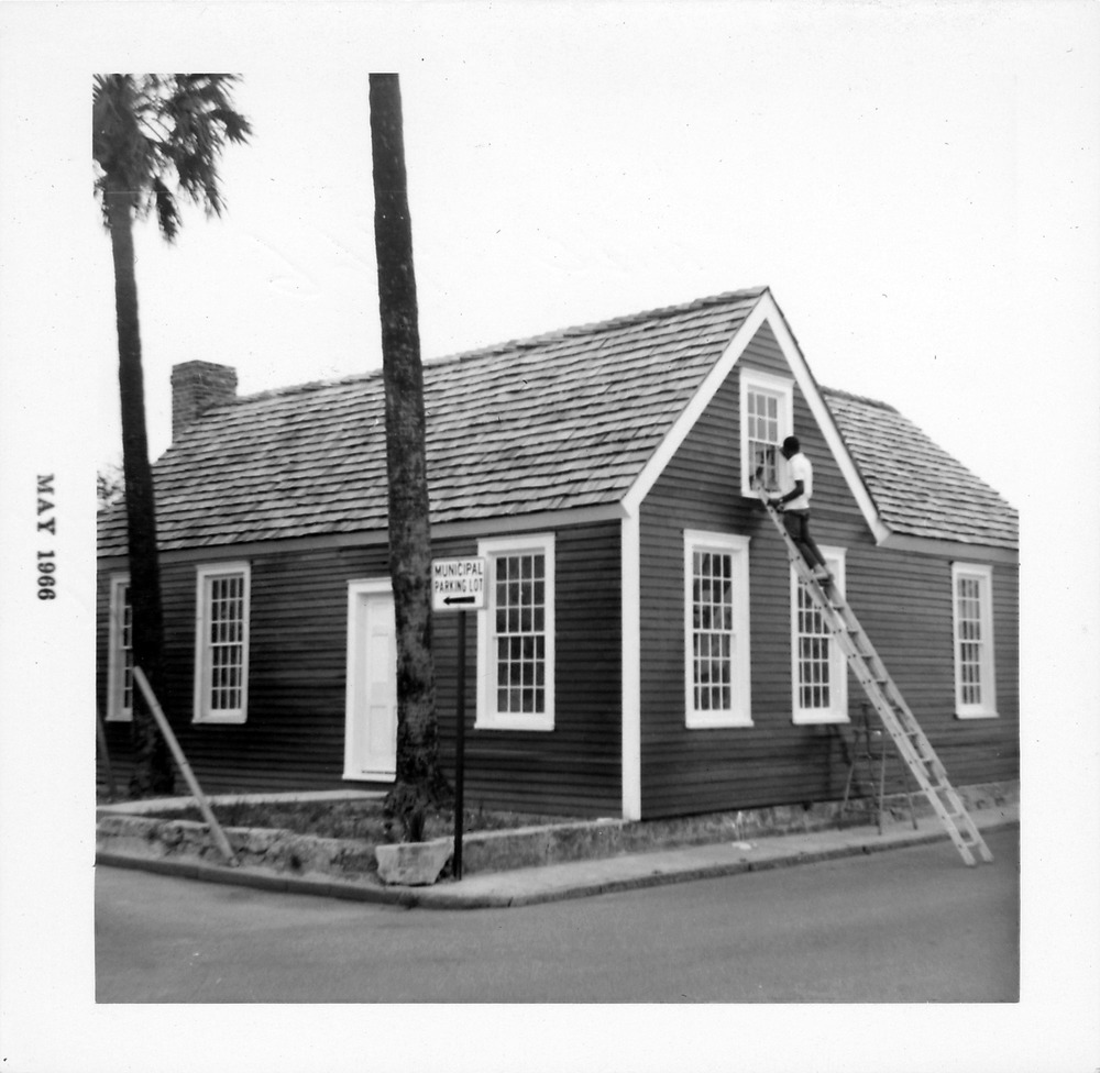 Sims House from the corner of Charlotte Street and Cuna Street, looking Northwest, 1966