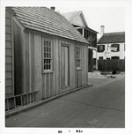 [1968] North elevation of the nearly complete Wells Print Shop on Cuna Street, looking West, 1968