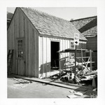 [1968] Construction work south side of Wells Print Shop, looking Northeast, 1968