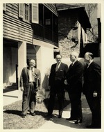 W. L. Sims, II, J. Saxton Lloyd, H. E. Wolfe, and Earle W. Newton standing in the patio of the Arrivas House, looking East, March, 1962<br />( 14 volumes )
