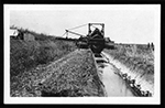 Drainage ditches, equipment and men on the Davie agricultural farm, 1911-1913.